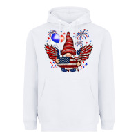 White Gnome with 4th Of July elements Heavyweight Hoodie - HowdyJamesFarm