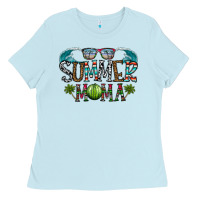 Baby Blue summer mama Ladies Tee - CowhideDigitalArt
