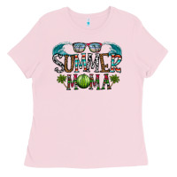 Bubblegum Pink summer mama Ladies Tee - CowhideDigitalArt