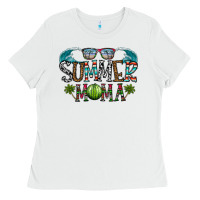 White summer mama Ladies Tee - CowhideDigitalArt