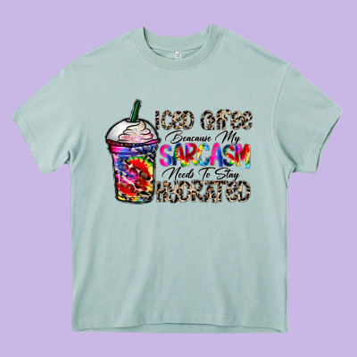 Coffee Because My Sarcasm Needs To Stay Png Heavy Core Tee Designed By Cowhidedigitalart