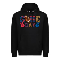 Black Game day red and blue Premium Hoodie - HowdyJamesFarm
