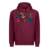 Burgundy Game day red and blue Premium Hoodie - HowdyJamesFarm