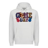 Dove Grey Game day red and blue Premium Hoodie - HowdyJamesFarm