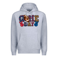 Heather Grey Game day red and blue Premium Hoodie - HowdyJamesFarm