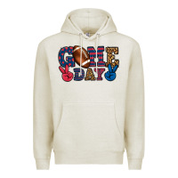 Oatmeal Heather Game day red and blue Premium Hoodie - HowdyJamesFarm