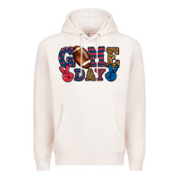 Pale Pink Game day red and blue Premium Hoodie - HowdyJamesFarm