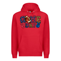 Red Game day red and blue Premium Hoodie - HowdyJamesFarm
