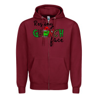 Burgundy Merry Grinch Mas Zipper Hoodie - Bettercallsaul