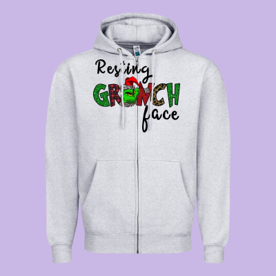 Merry Grinch Mas Zipper Hoodie Designed By Bettercallsaul