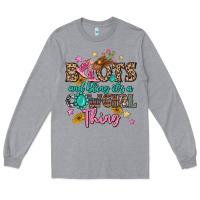 Heather Grey boots and bling it's a cowgirl thing Long Sleeve Tee - MaliasSmallBusiness