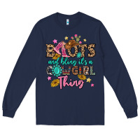 Navy boots and bling it's a cowgirl thing Long Sleeve Tee - MaliasSmallBusiness