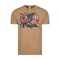 Vintage Coffee peace love 'merica Vintage Tee - MaliasSmallBusiness