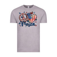 Vintage Zinc peace love 'merica Vintage Tee - MaliasSmallBusiness