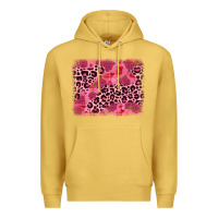 Antique Gold valentine's day roses leopard background Premium Hoodie - JahusDesignShop