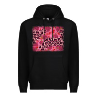 Black valentine's day roses leopard background Premium Hoodie - JahusDesignShop