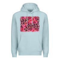 Blue Mist valentine's day roses leopard background Premium Hoodie - JahusDesignShop
