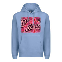 Colony Blue valentine's day roses leopard background Premium Hoodie - JahusDesignShop