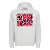 Dove Grey valentine's day roses leopard background Premium Hoodie - JahusDesignShop