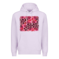 Lilac valentine's day roses leopard background Premium Hoodie - JahusDesignShop