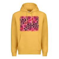 Mustard valentine's day roses leopard background Premium Hoodie - JahusDesignShop