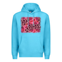 Ocean Blue valentine's day roses leopard background Premium Hoodie - JahusDesignShop