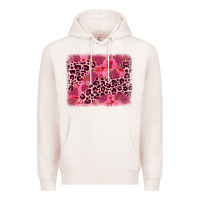 Pale Pink valentine's day roses leopard background Premium Hoodie - JahusDesignShop