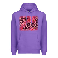 Purple valentine's day roses leopard background Premium Hoodie - JahusDesignShop