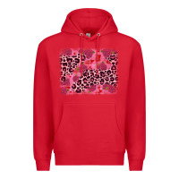 Red valentine's day roses leopard background Premium Hoodie - JahusDesignShop