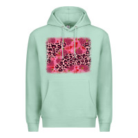Seafoam valentine's day roses leopard background Premium Hoodie - JahusDesignShop
