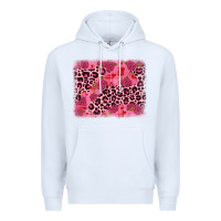 White valentine's day roses leopard background Premium Hoodie - JahusDesignShop
