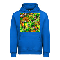 Cobalt St. Patrick's Donkey With Shamrock Seamless Urban Hoodie - FaDigitalArtStudio