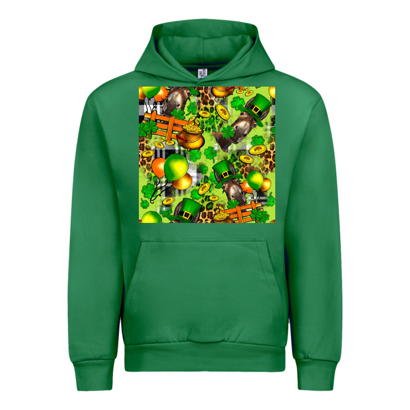 St. Patrick's Donkey With Shamrock Seamless Urban Hoodie by FaDigitalArtStudio | Teevron