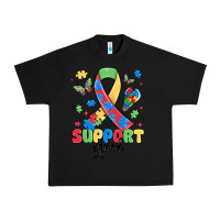 Black support squad autism Urban Heavy Tee - MaliasSmallBusiness