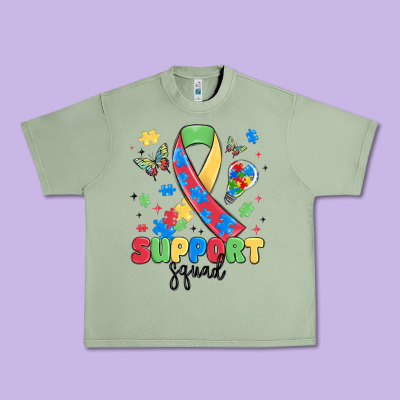 Support Squad Autism Urban Heavy Tee Designed By Maliassmallbusiness