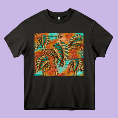 Indian Headdress Pattern Tumbler Heavy Core Tee Designed By Hra Design Shop