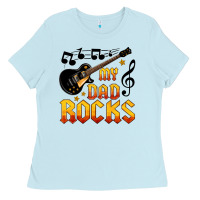Baby Blue my dad rocks Ladies Tee - HRA Design Shop