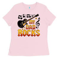 Bubblegum Pink my dad rocks Ladies Tee - HRA Design Shop