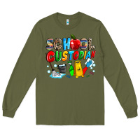 Army Green school custodian Long Sleeve Tee - NancyCooperArtShop