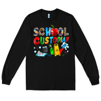 Black school custodian Long Sleeve Tee - NancyCooperArtShop