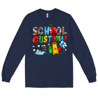 Navy school custodian Long Sleeve Tee - NancyCooperArtShop