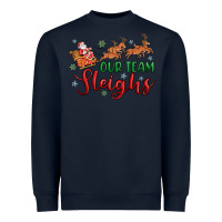 Navy our team sleigh Heavyweight Sweatshirt - MaliasSmallBusiness