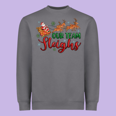 Our Team Sleigh Heavyweight Sweatshirt Designed By Maliassmallbusiness