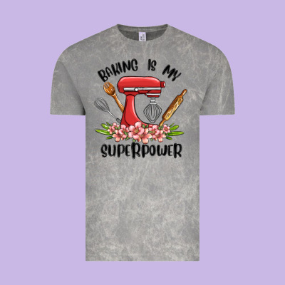Baking Is My Superpower Malia Vintage Tee Designed By Maliassmallbusiness