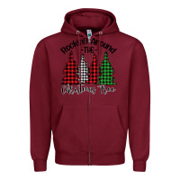Burgundy Rockin' Around The Christmas Tree Zipper Hoodie - Bettercallsaul