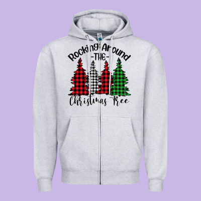 Rockin' Around The Christmas Tree Zipper Hoodie Designed By Bettercallsaul