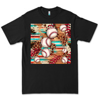 Black baseball leopard cowhide turquoise seamless pattern Premium Tee - JahusDesignShop