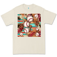 Bone baseball leopard cowhide turquoise seamless pattern Premium Tee - JahusDesignShop