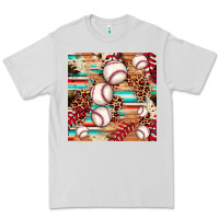 Dove Grey baseball leopard cowhide turquoise seamless pattern Premium Tee - JahusDesignShop