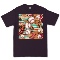Plum baseball leopard cowhide turquoise seamless pattern Premium Tee - JahusDesignShop